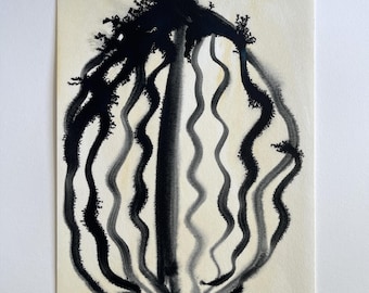 A3+ Original Abstract Acrylic and Ink Painting on Paper | Contemporary Study | Studio Archive | Signed Studio Work | Original Art