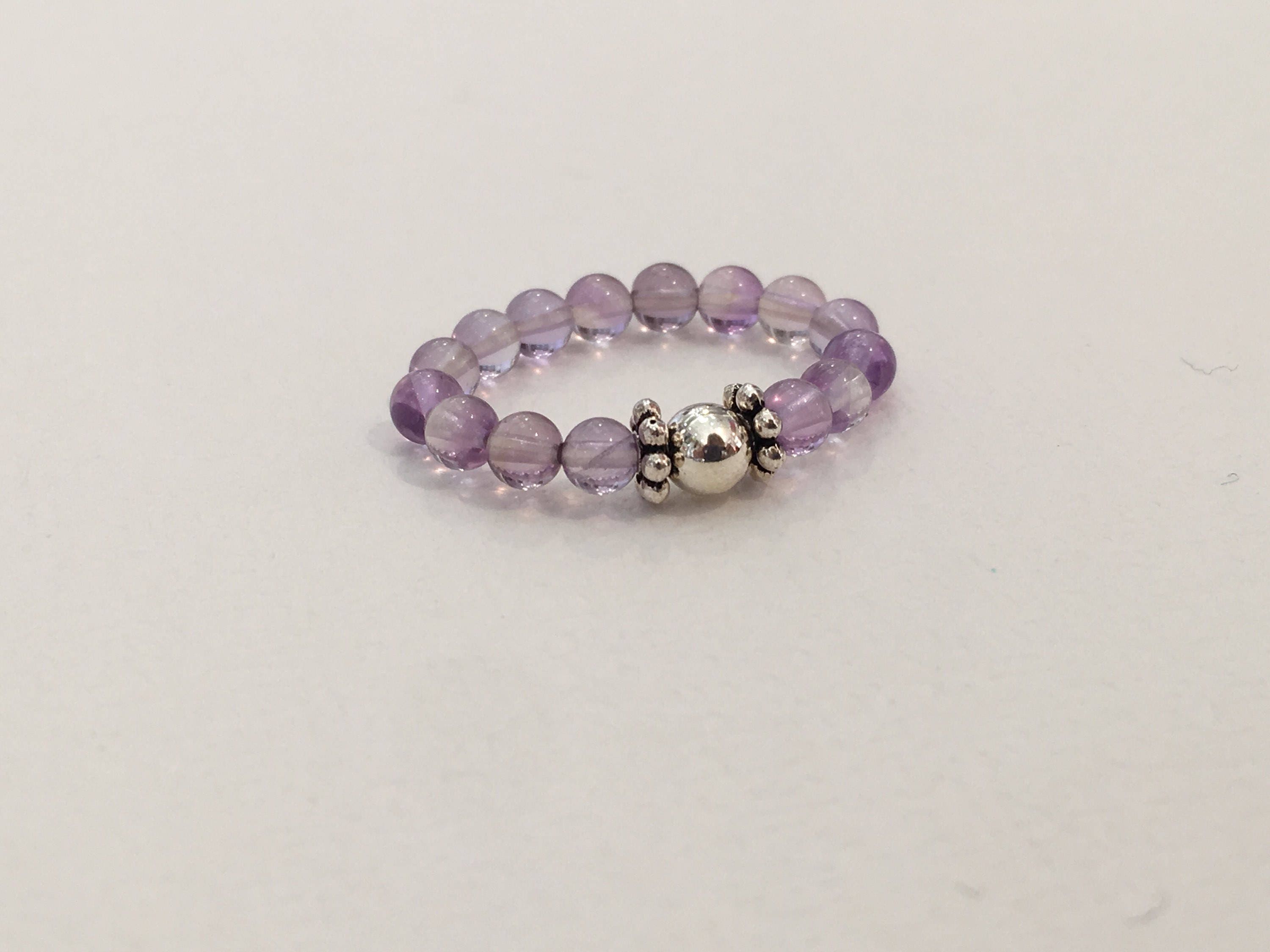 Amethyst Stretch Gemstone RingAdjustable Ring Arthritic Etsy