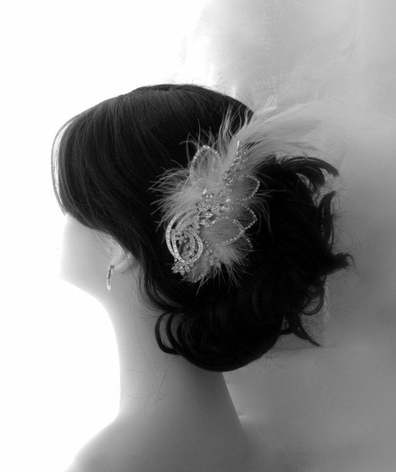 Flapper Hair Comb Roaring 1920s Hair Accessories Feathers Etsy
