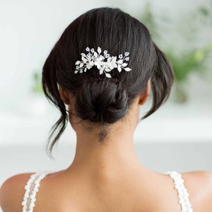 Briallen Silver Beaded Wedding Hair Comb