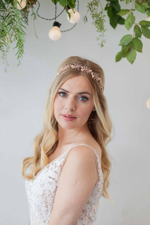 Sienna Gold Rhinestone Bridal Hair Vine 