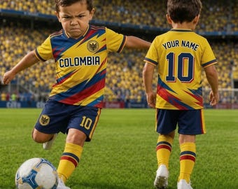 Custom Colombia Kid Soccer Jersey, Colombia Soccer Jersey For Men Women Youth Kid, Football Fan Shirt 2026, Personalized Name & Number