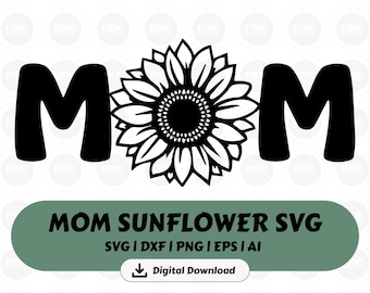 SVG de Girassol para Mamãe, SVG para o Dia das Mães, Camiseta de Girassol para Mamãe, Vida de Mãe, Arquivo de Corte de Girassol para Mamãe, Silhueta de Mamãe em PNG, Download Digital