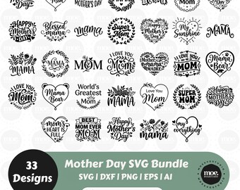 Pacote de arquivos SVG para plotter "Mãe", SVG "Mamãe Ursa", SVG "Mãe", SVG "Feliz Dia das Mães", SVG "Mamãe", SVG "Vida de Mãe", SVG "Mãe", SVG "Mamãe Floral", Cricut e Silhouette