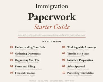 Guida introduttiva alle pratiche di immigrazione: moduli per il visto, liste di controllo dei documenti, preparazione al colloquio e strumenti di monitoraggio dello stato di avanzamento.