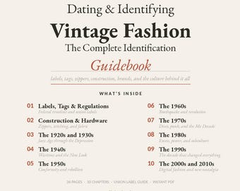 Datazione Identificazione Guida alla moda vintage Cronologia dei marchi di abbigliamento Union Label Guida ai marchi di cerniere Riferimento per i rivenditori