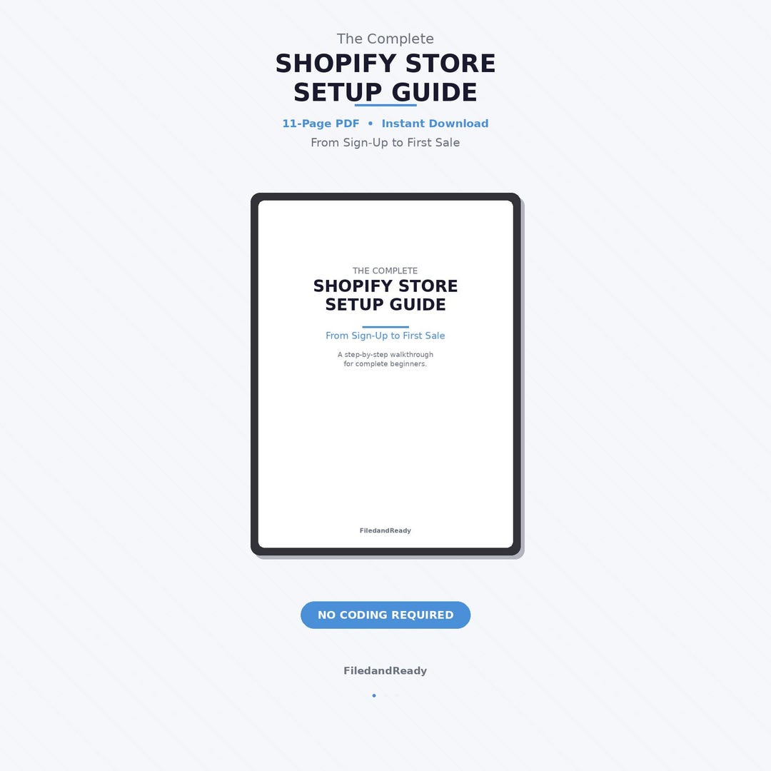 Shopify Store Setup Guide for Beginners PDF, How to Start Shopify Store ...