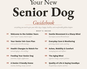 Guida alla cura e pianificazione sanitaria per cani anziani, nuovo quaderno di lavoro per proprietari di cani anziani con calendario stampabile per il monitoraggio delle visite veterinarie, regalo in formato PDF per cani anziani
