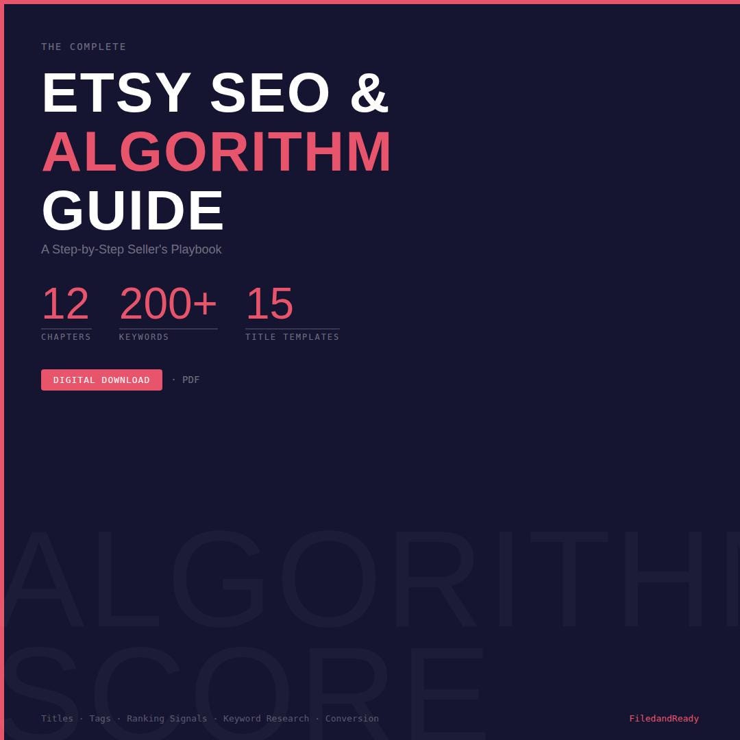Etsy SEO Guide | Algorithm Ranking Playbook | Keyword Research Tags ...