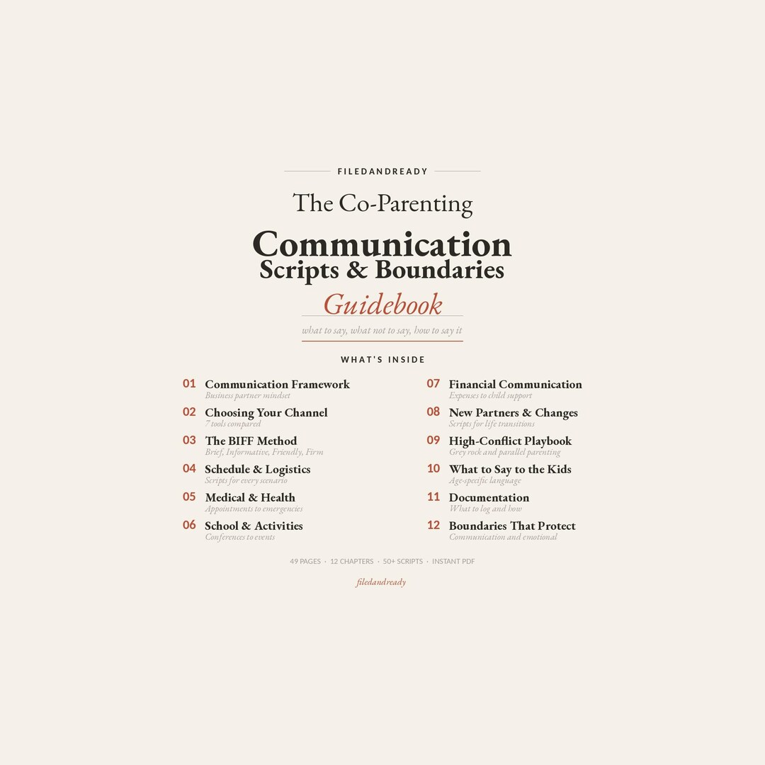 Co-parenting Communication Guidebook Scripts Boundaries Templates BIFF ...