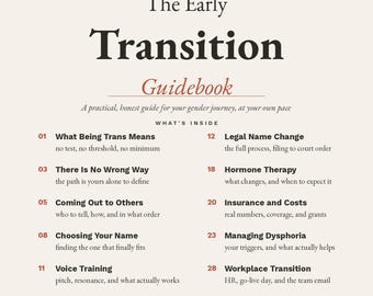 Transgender Guide PDF Early Transition Guidebook Coming Out Planner HRT Timeline Trans Name Change Checklist LGBTQ Gift Gender Journey