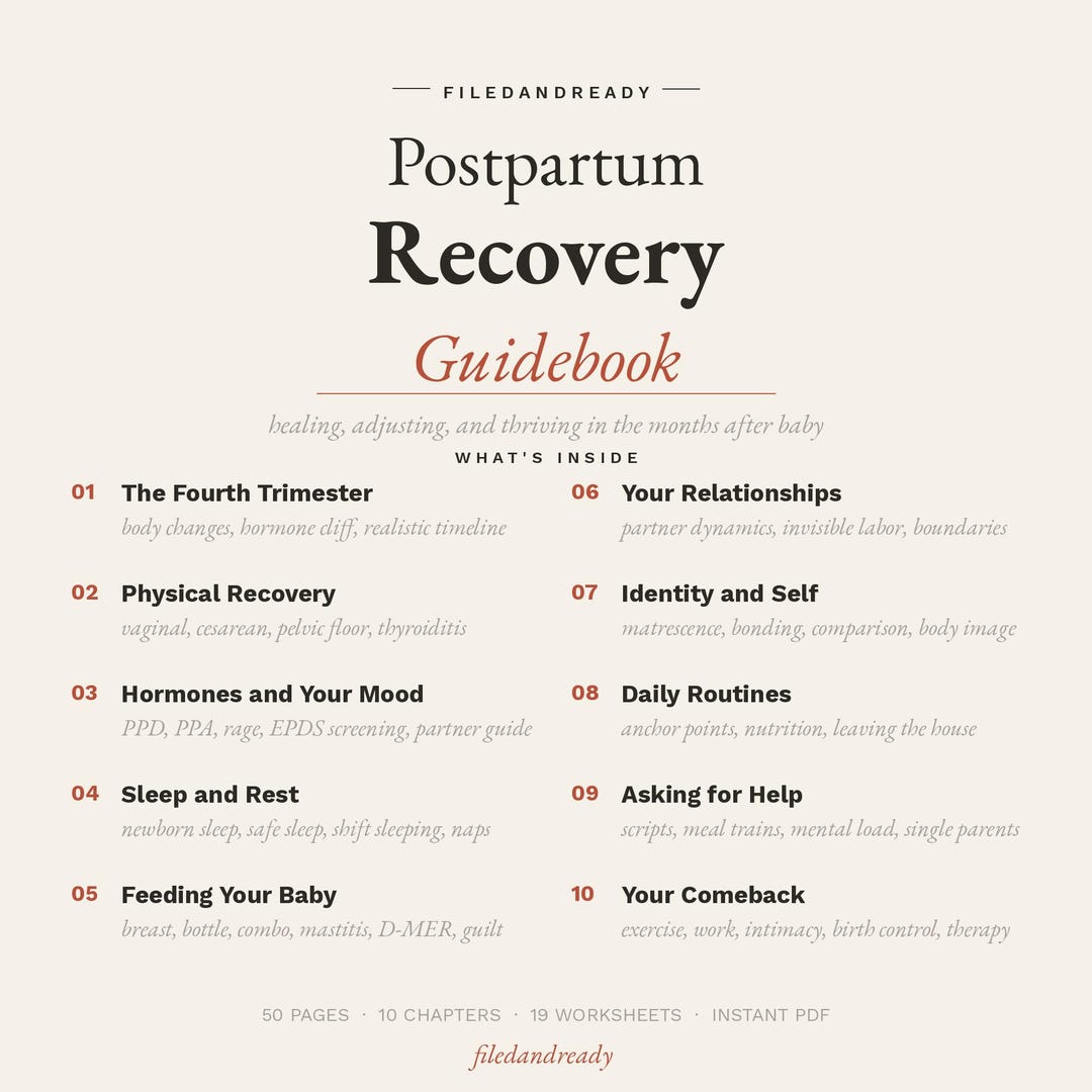Postpartum Recovery Guidebook for New Moms | Healing, Mood, Sleep ...