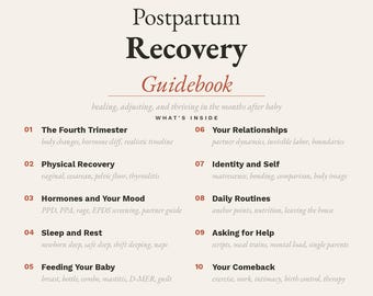 Guida al recupero post-parto per le neomamme / Guarigione, umore, sonno, allattamento, relazioni / 19 schede di lavoro incluse