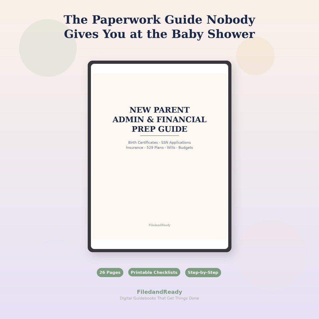 New Parent Paperwork Checklist Printable Birth Certificate SSN ...