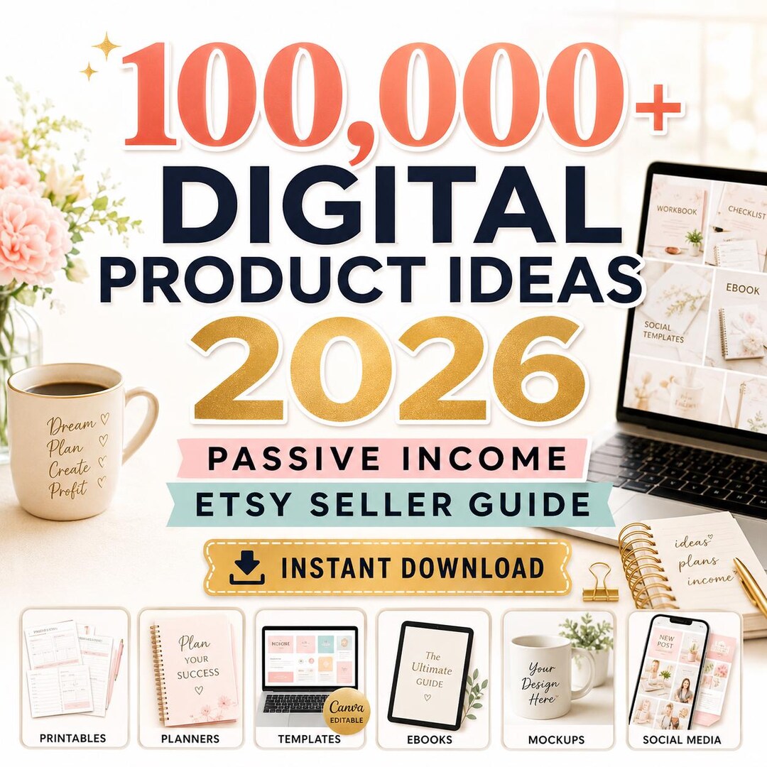 100,000+ Digital Product Ideas 2026 | Passive Income & Etsy Seller ...