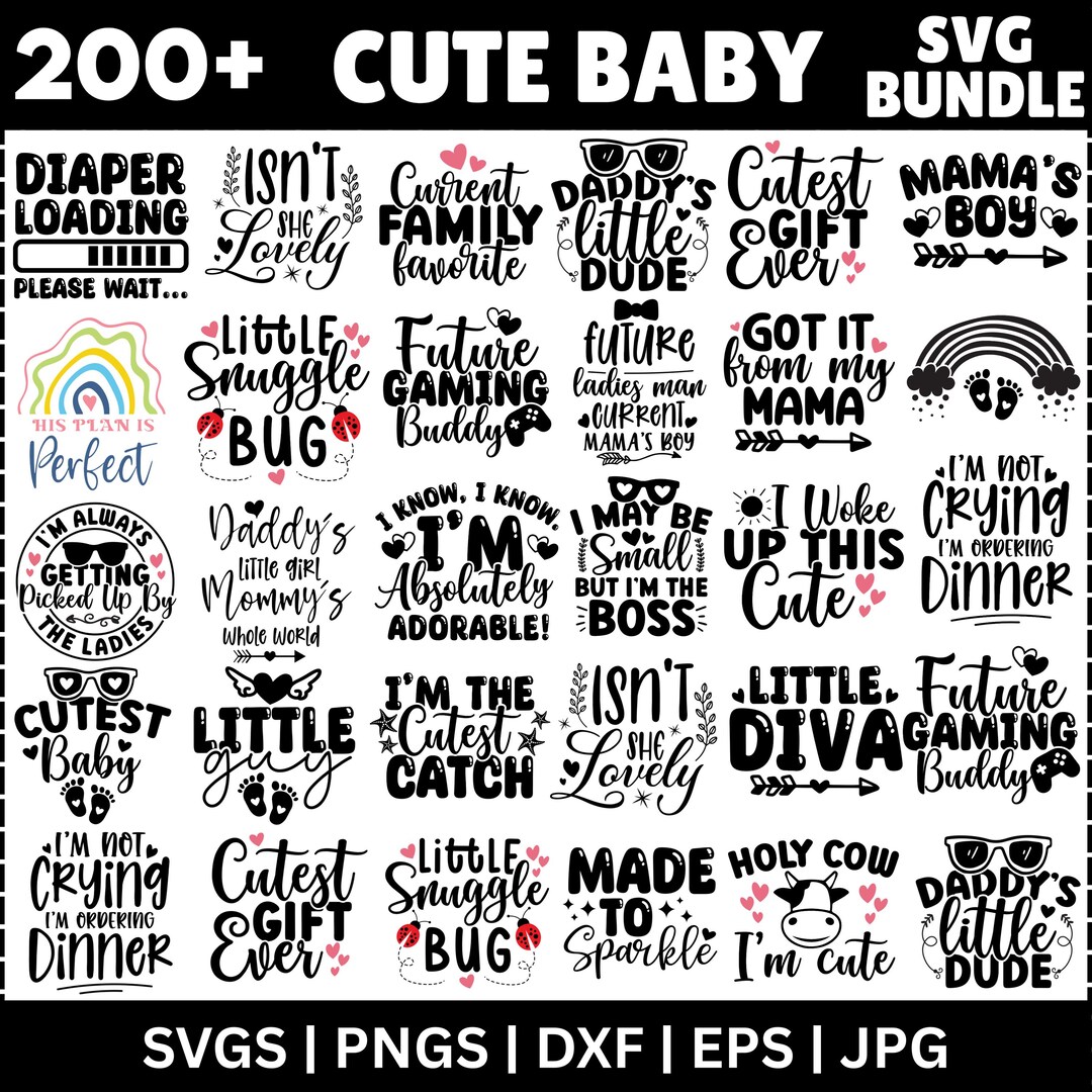 Baby Onesie Svg Bundle, Baby Quotes Svg, Baby Shower Svg, Little Girl ...