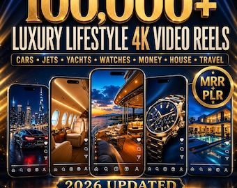 Paquete de más de 100.000 vídeos de estilo de vida de lujo en 4K / Contenido anónimo para TikTok, Instagram y YouTube Shorts / Coches, yates, jets privados / MRR DPP