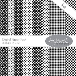 Black and White Paper Download Printable Papers INSTANT - Etsy