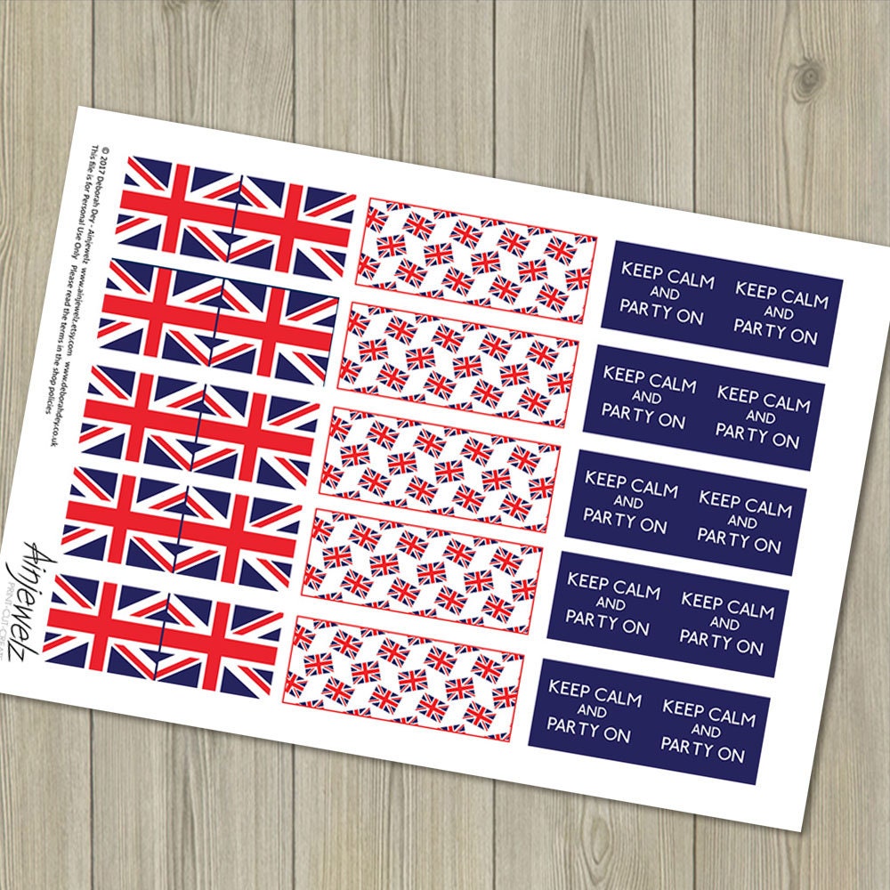 British Cupcake Flags union jack cupcake flags street party | Etsy