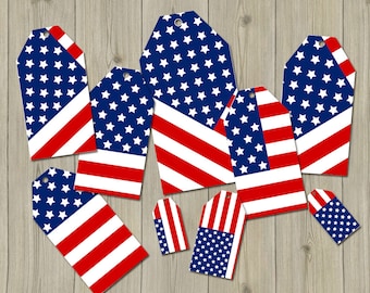 USA gift tags Stars & Stripes tags America Gift Tag Instant Download usa Printable Thanksgiving tags 4th July tags USA flag USA craft tags