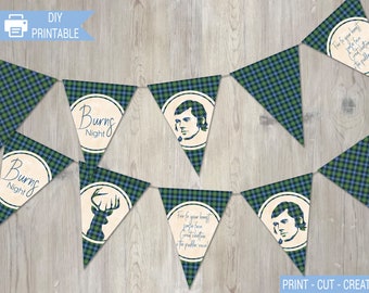 Burns Night Bunting printable decoration- 6 flag designs