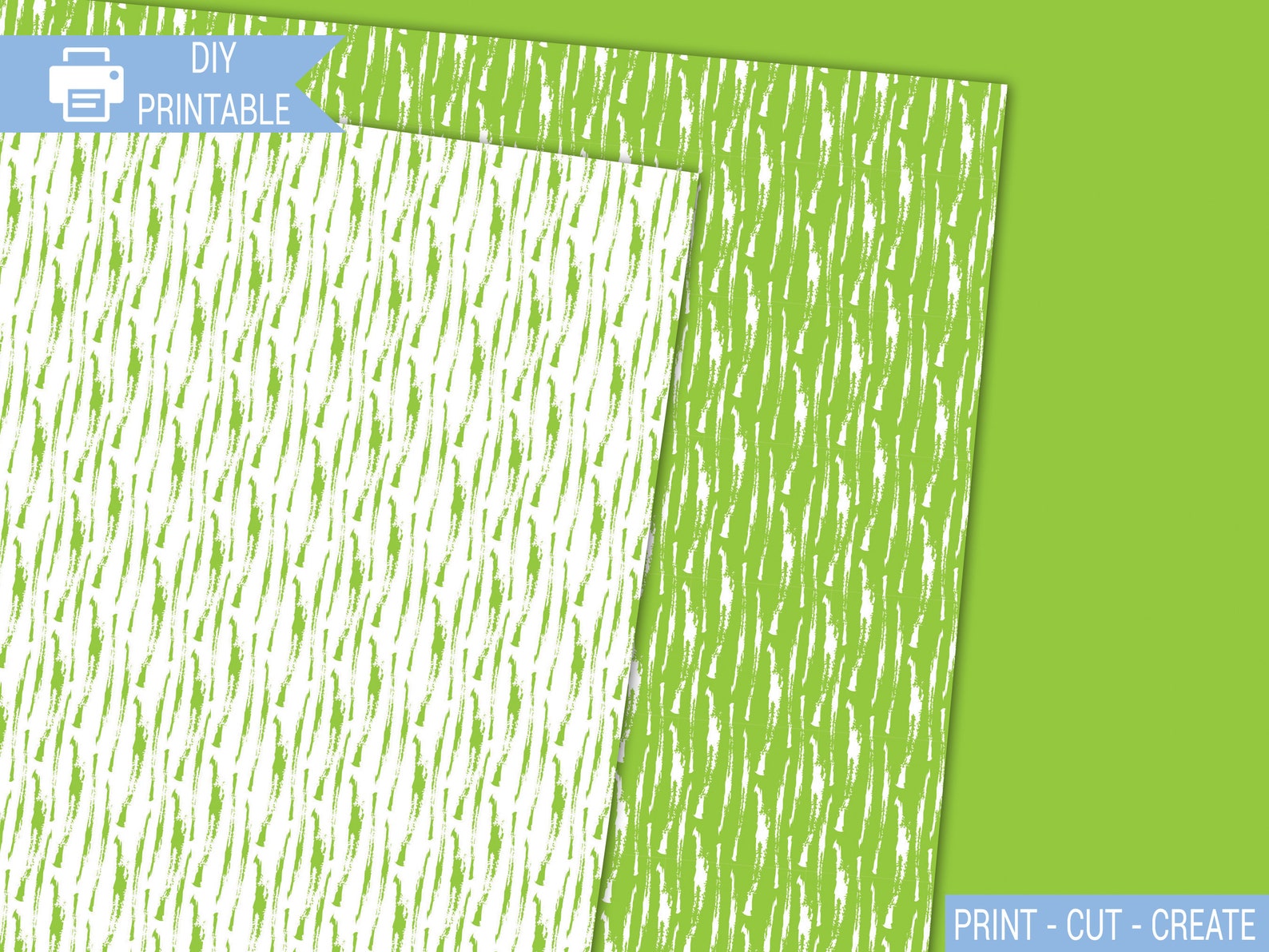 Lime Green Printable Scrapbook Paper Download Fruit Pattern - Etsy