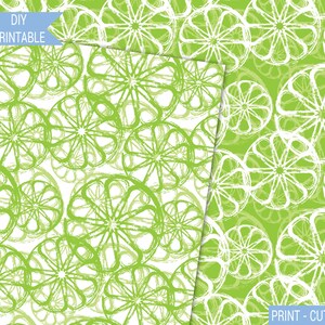 Lime Green Printable Scrapbook Paper Download Fruit Pattern Paper ...