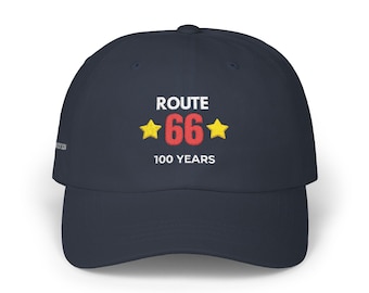 Route 66 100 Years Dad Cap | Limited Edition Embroidered Navy
