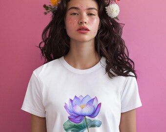 Strong Like a Lotus lotus flower shirt Tee | minimalist floral, inspirational quote