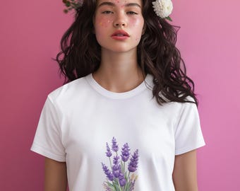 Calm Like a Lavender T-Shirt | Watercolor Lavender Tee, Floral Soul