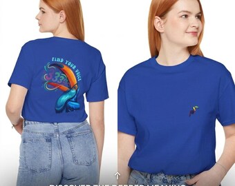 333 Angel Number T-Shirt | Find Your Voice Spiritual Tee | Throat Chakra Healing Shirt | Mystical Blue Toucan | Manifestation Gift for Her