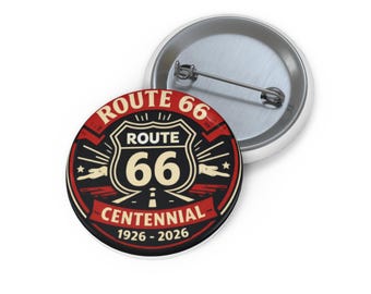 Route 66 Centennial Pin, Retro Americana Badge (1926-2026)