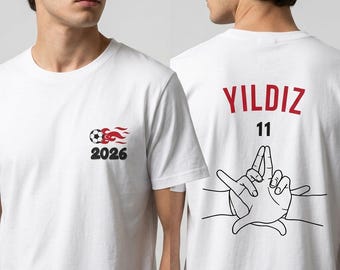 Star Gesture Football Fan T-Shirt, Turkish Soccer Supporter Shirt, Number 11 Graphic Tee, Minimalist Back Print, World Cup Inspired Design