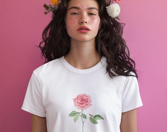 Noble Like a Rose Rose Floral Tee | Feminine Botanical Shirt