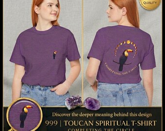 999 Angel Number T-Shirt | Spiritual Toucan Shirt | Mystical Moon Phases Tee | Completing the Circle | Numerology Gift | Celestial Shirt