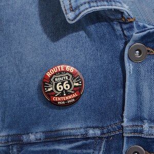 Route 66 Centennial Pin, Retro Americana Badge (1926-2026) image 2