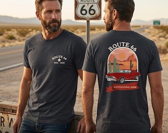 Route 66 Centennial T-Shirt – Retro Desert Road Trip Graphic Tee