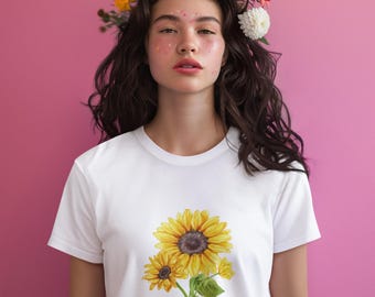 Hopeful Sunflower T-Shirt – Botanical Quote Graphic Tee