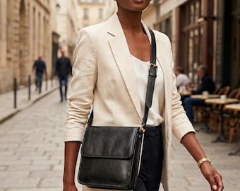 Handmade Leather Everyday Messenger Bag, Unisex Crossbody Satchel, Genuine Cowhide Work Bag, Leather Shoulder Bag, Minimalist Satchel