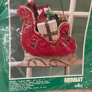Kit De Broderie Vintage Bernat - Mme Claus Avec Cerceau, Neuf (emballage Ouvert)