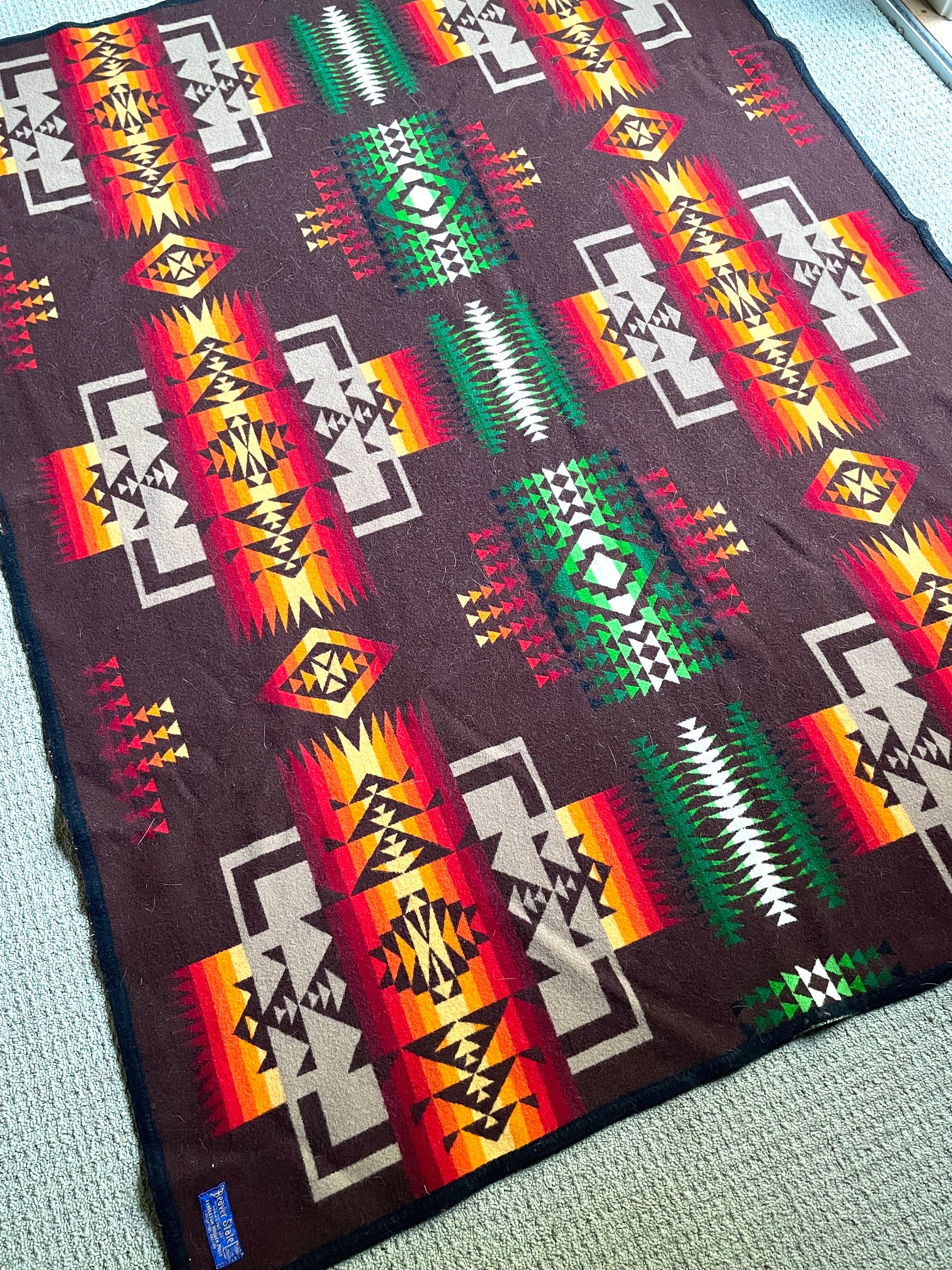Beaver State Pendleton ブランケット Vintage Beaver State Pendleton Wool Blanket: Aztec Southwest