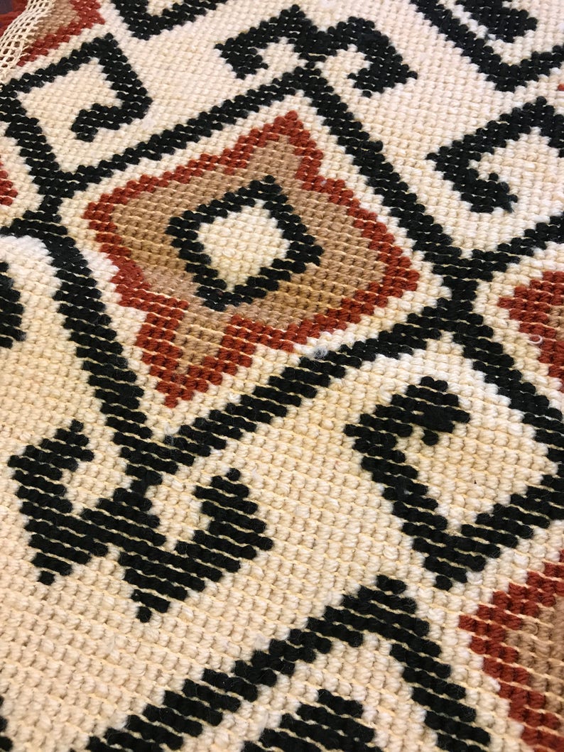 Vintage Latch Hook Rug Wall Hanging TRIBAL Native American Etsy