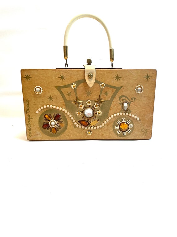 Vintage ENID COLLINS the Carriage Cigar Box Bag Purse Handbag