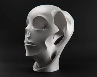 Escultura abstracta de cabeza, arte minimalista de rostro, decoración con figuras modernas