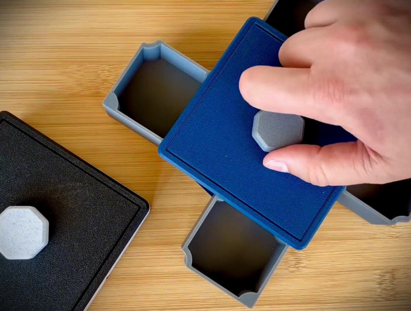 3D Printed Rotating Organizer Box, 4 Compartment Twist Storage, Desk ...