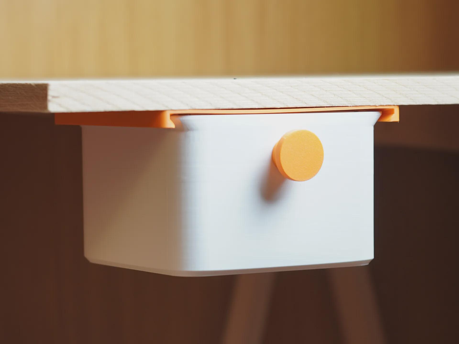 Bin In Desk 3D Printed Under Desk Trash Bin, Hidden Slide-out Waste Can, Space ...