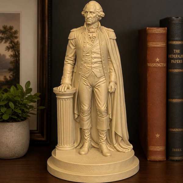 George Washington Statue, Founding Father Sculpture, American History Decor, Patriotic Gift, 3D Printed Collectible