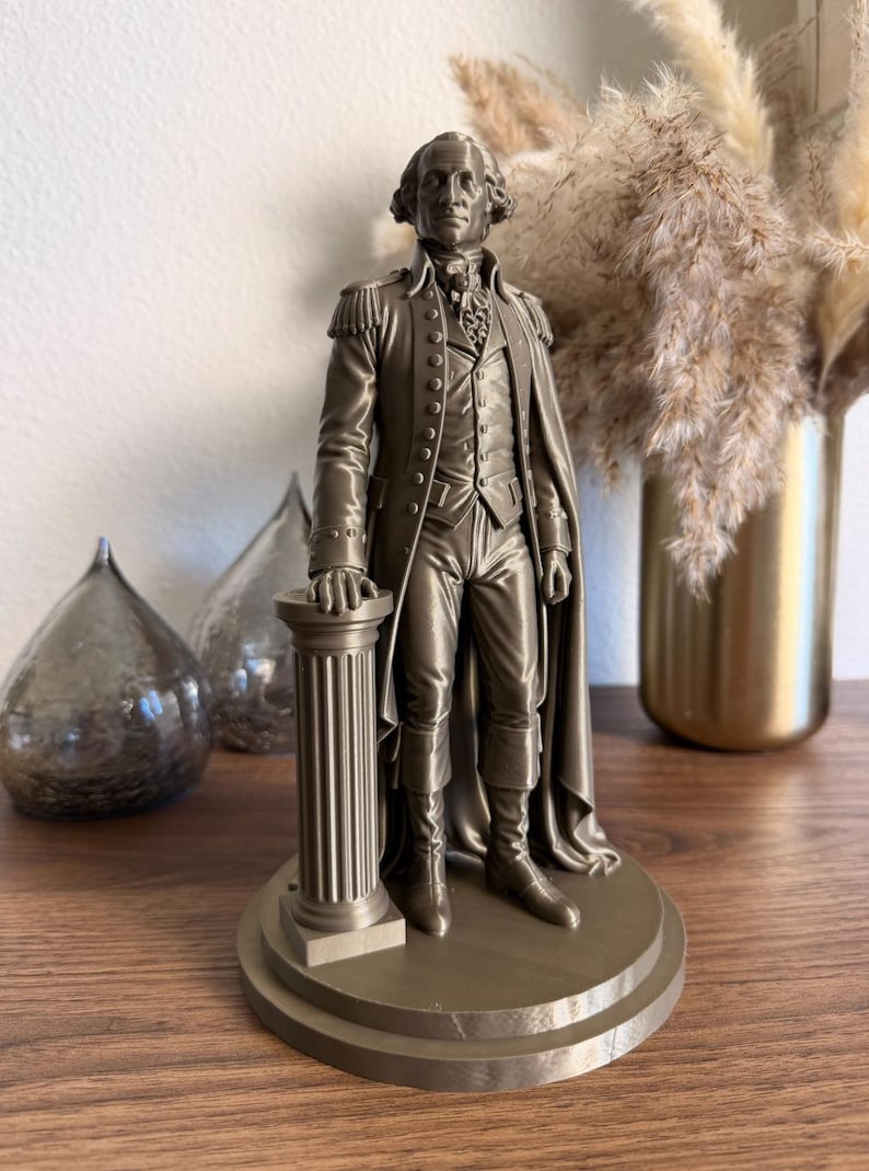 Statue Figure Button George Washington Statue, Founding Father Sculpture, American History ...