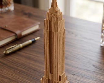 Empire State Building Statue, Detailed Skyscraper Model, 3D Printed NYC Decor