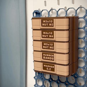 Modular Push Drawer Organizer, Multiboard Storage System, Stackable Drawer Unit, Small Parts Organizer, Workshop Storage